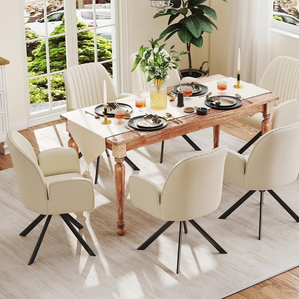 Furniliving Modern Swivel Dining Chairs, Upholstered Dining Chairs Set of 2, ...