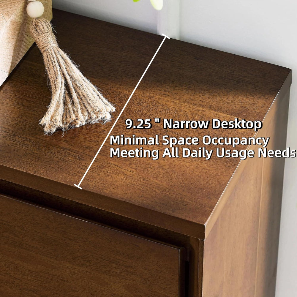 LKTART Mid Century Modern Sideboard Buffet Cabinet,Narrow Walnut Entryway Sto...