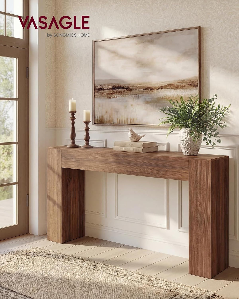VASAGLE 63 Inches Entryway Table, Thick Tabletop Console Table, Farmhouse | L...