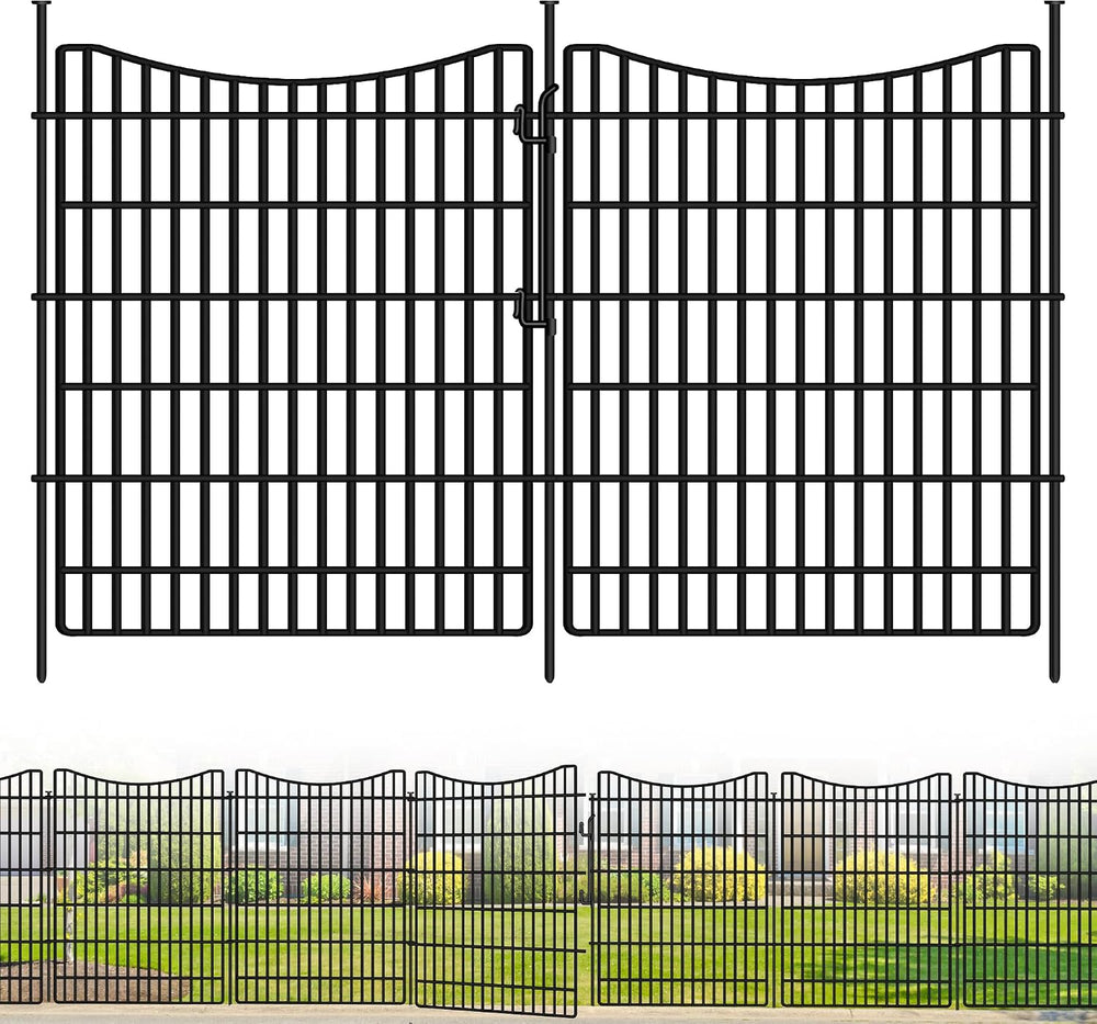 10 Panels Garden Fence Animal Barrier, 33 in(H) X 24 ft(L) Dog Fence Outdoor ...