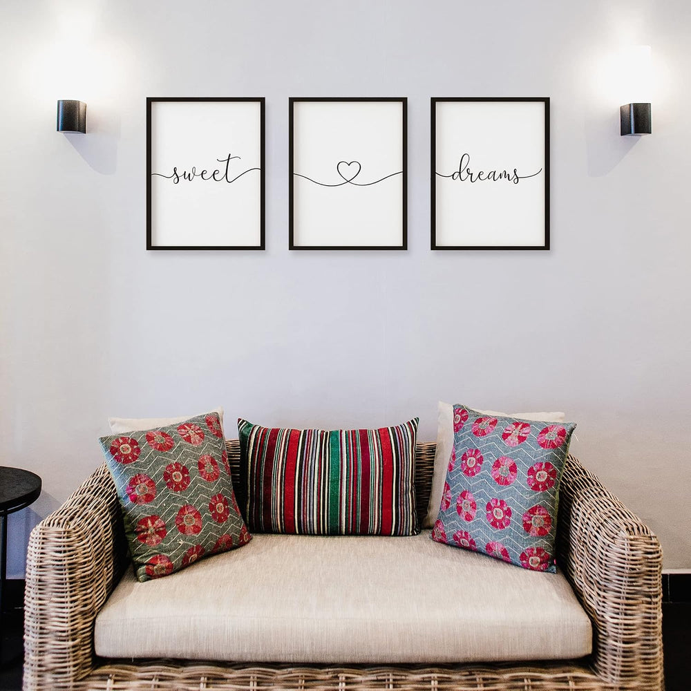 Set of 3 Framed Farmhouse Sweet Dreams Sign 11x14” Above Bed Wall Decor for B...