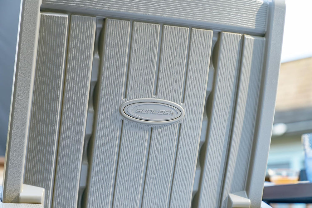 Suncast Outdoor Patio Rocking Chair with Under-Seat Storage, Stylish Faux Woo...