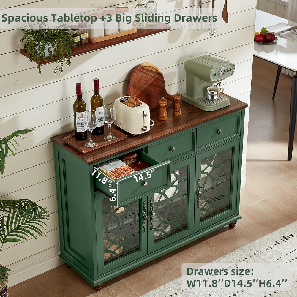 Joaxswe Farmhouse Sideboard Buffet Cabinet with Storage,48" Large Creden...