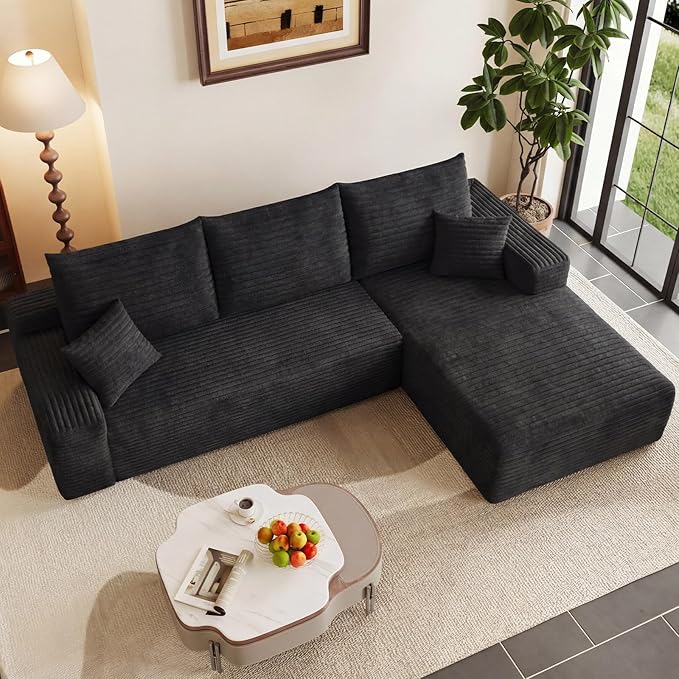95" Modular Sectional Couch, L Shaped Cloud Sofa with Chaise Lounge, Cor...