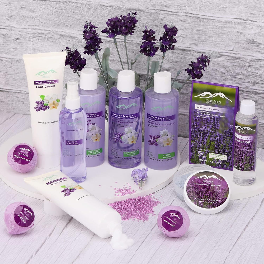 Gift Baskets for Women. Relaxing Lavender Bath Gifts for Her Spa Basket is Fi...