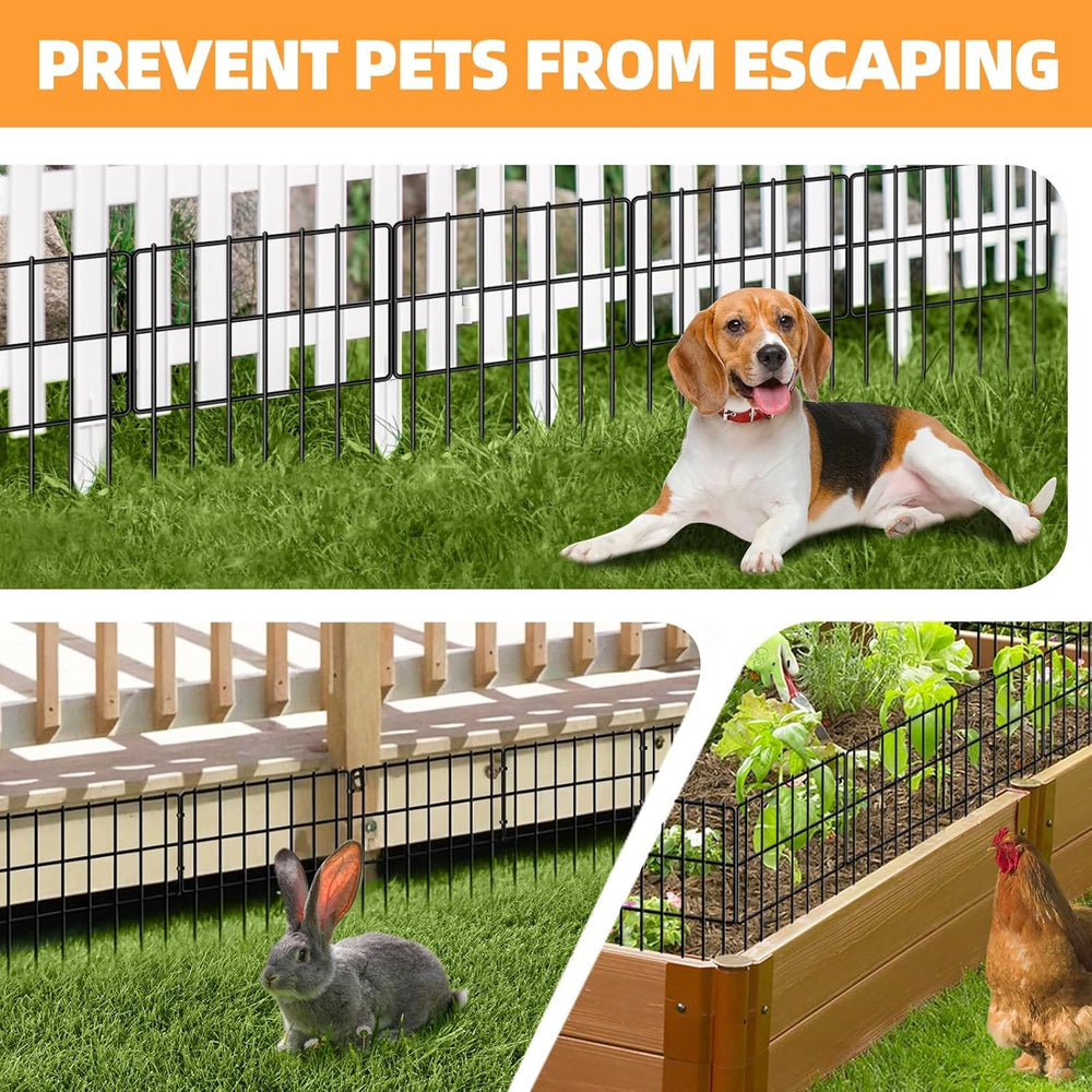 KYATE Garden Fence Animal Barrier, 30 Panels No Dig Fence 42.5ft(L) x13in(H),...