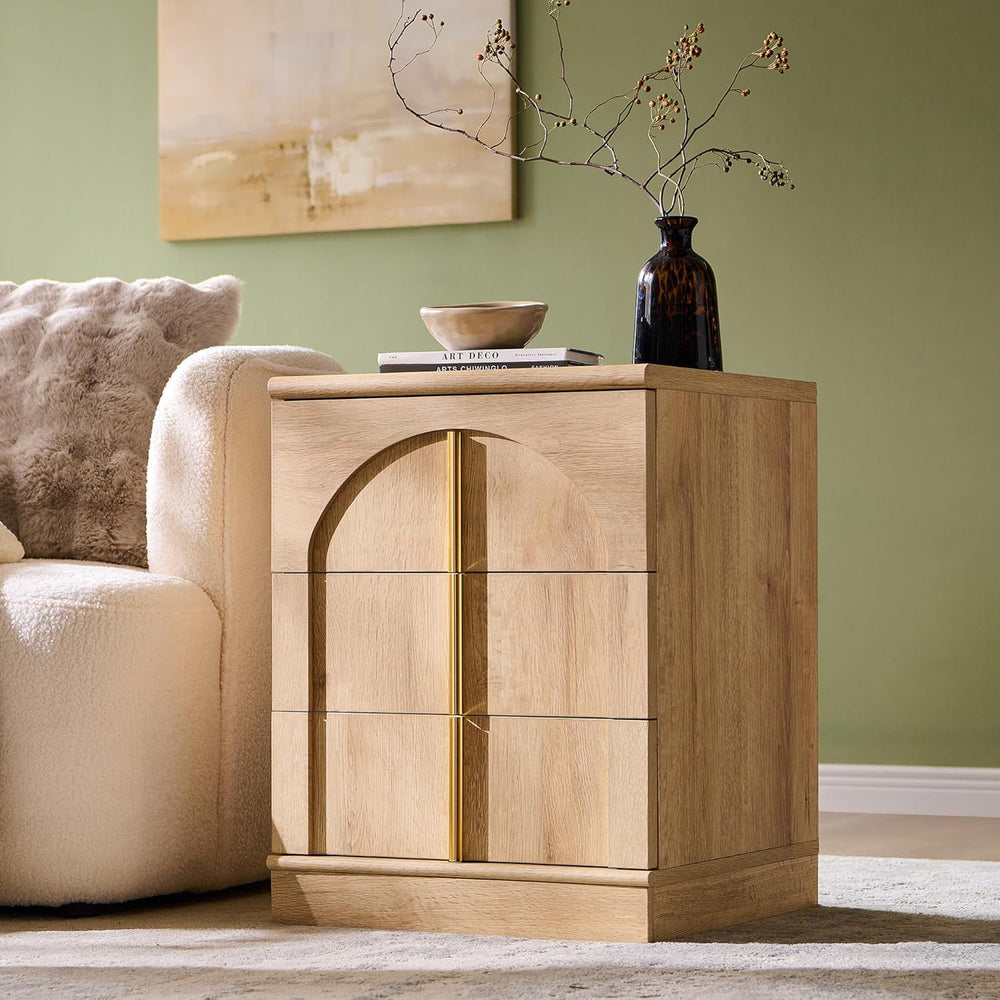 ACCOHOHO Modern Night Stand Set 2 with Arched Panel, 18" Nightstand with...