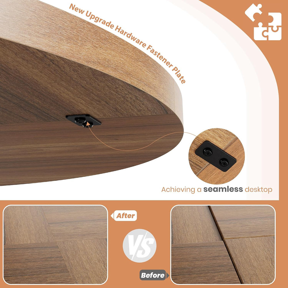 Garvee Round Dining Table for 4-6 People - 47" Circle Kitchen Dinner Tab...