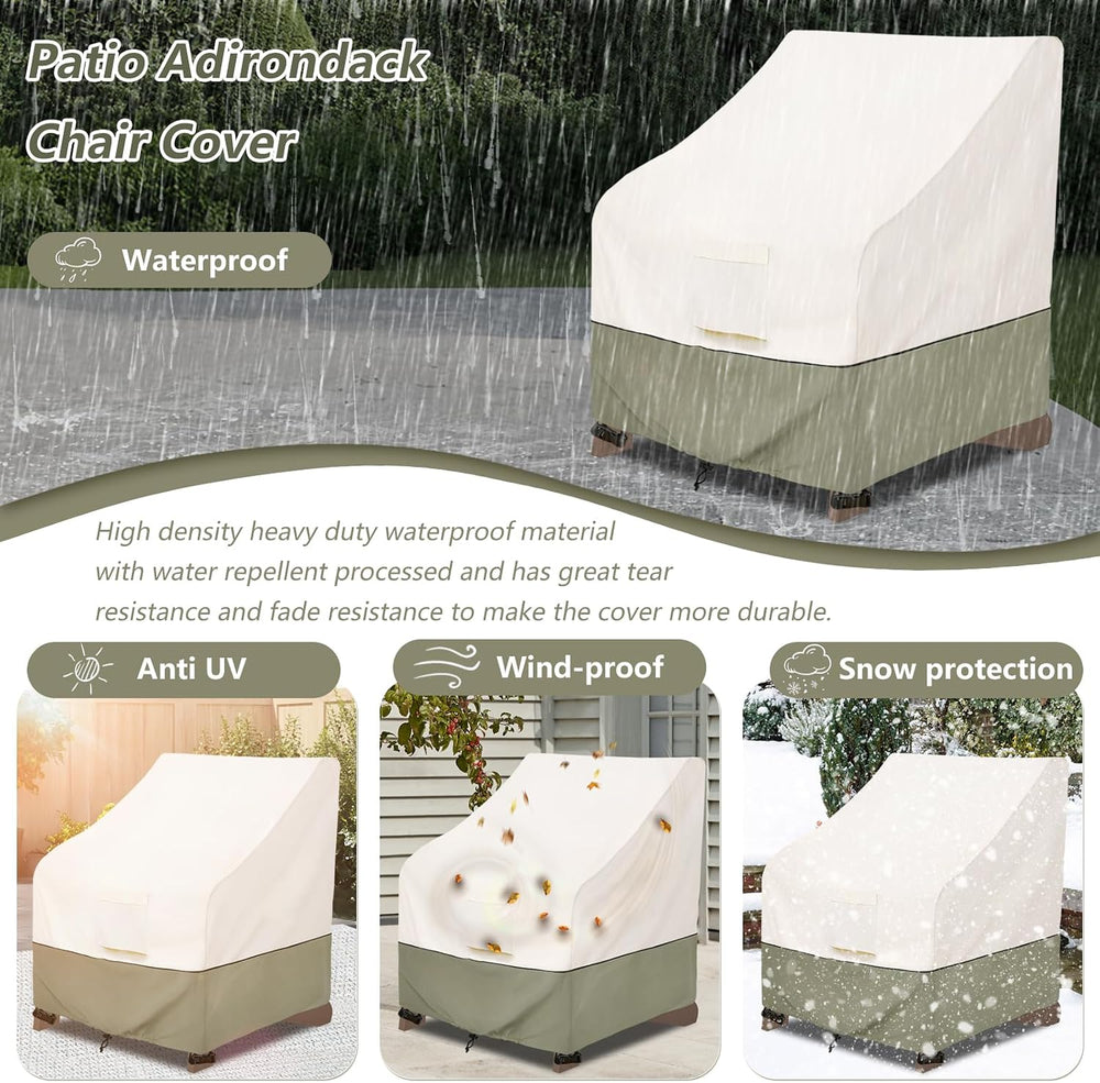 Waterproof 2 Pack Patio Adirondack Chair Cover for Outdoor Chair Size Up to 3...