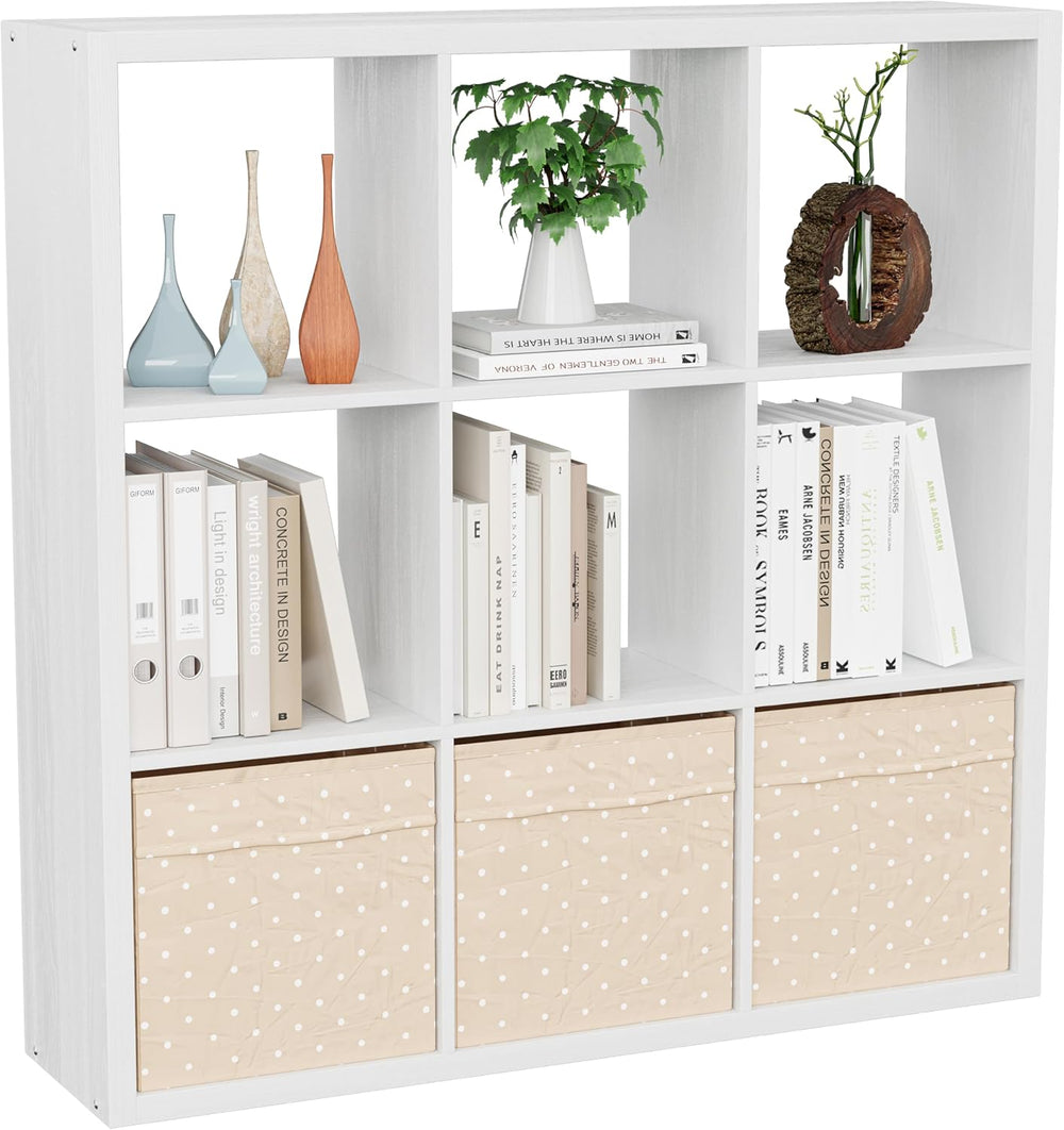 Cube Storage Organizer Bookcase, Decorative 11 inch Open Back Cubical Shelf w...