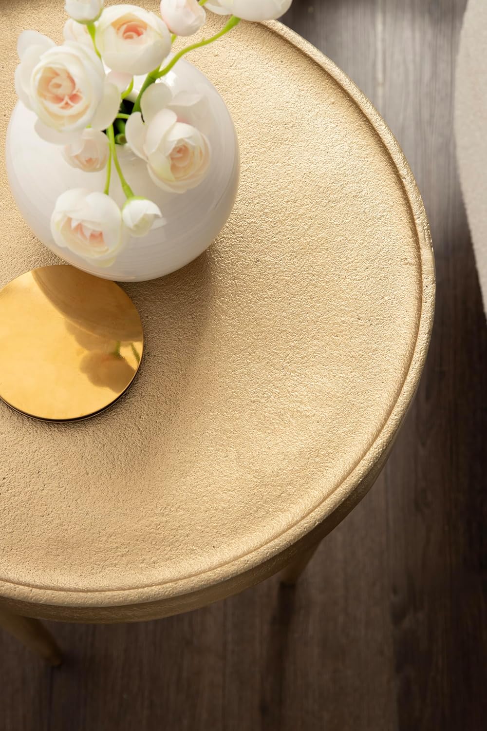 Kate and Laurel Rava Modern Metal Round Side Table, 14 x 14 x 22, Gold, Cast ...