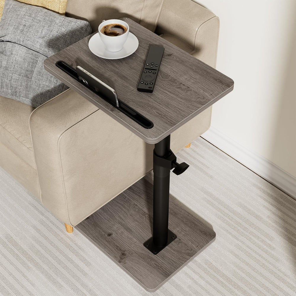 YUHFERA Sofa Armrest Tray Table for Couch - 360° Swivel Height Adjustable End...