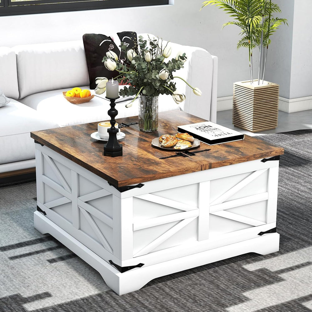 MXV Farmhouse Style 3-Piece Coffee Table Set – Includes 31" Coffee Table...