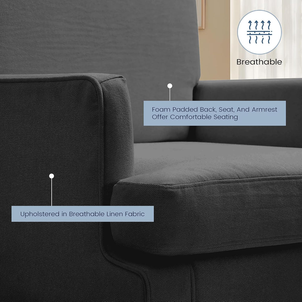 Kromax Accent Chair for Living Room, No Screws Assembly Required, Black