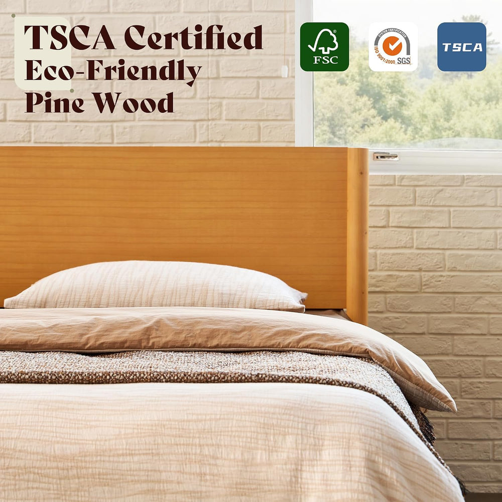 AMERLIFE 3 Piece Bedroom Set Includes Solid Wood King Platform Bed Frame with...