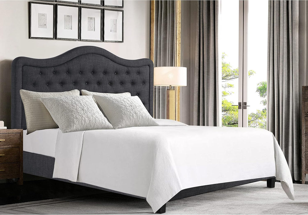 Rosevera Grayson Bed Polyester Adjustable Headboard with Fine Linen Upholster...