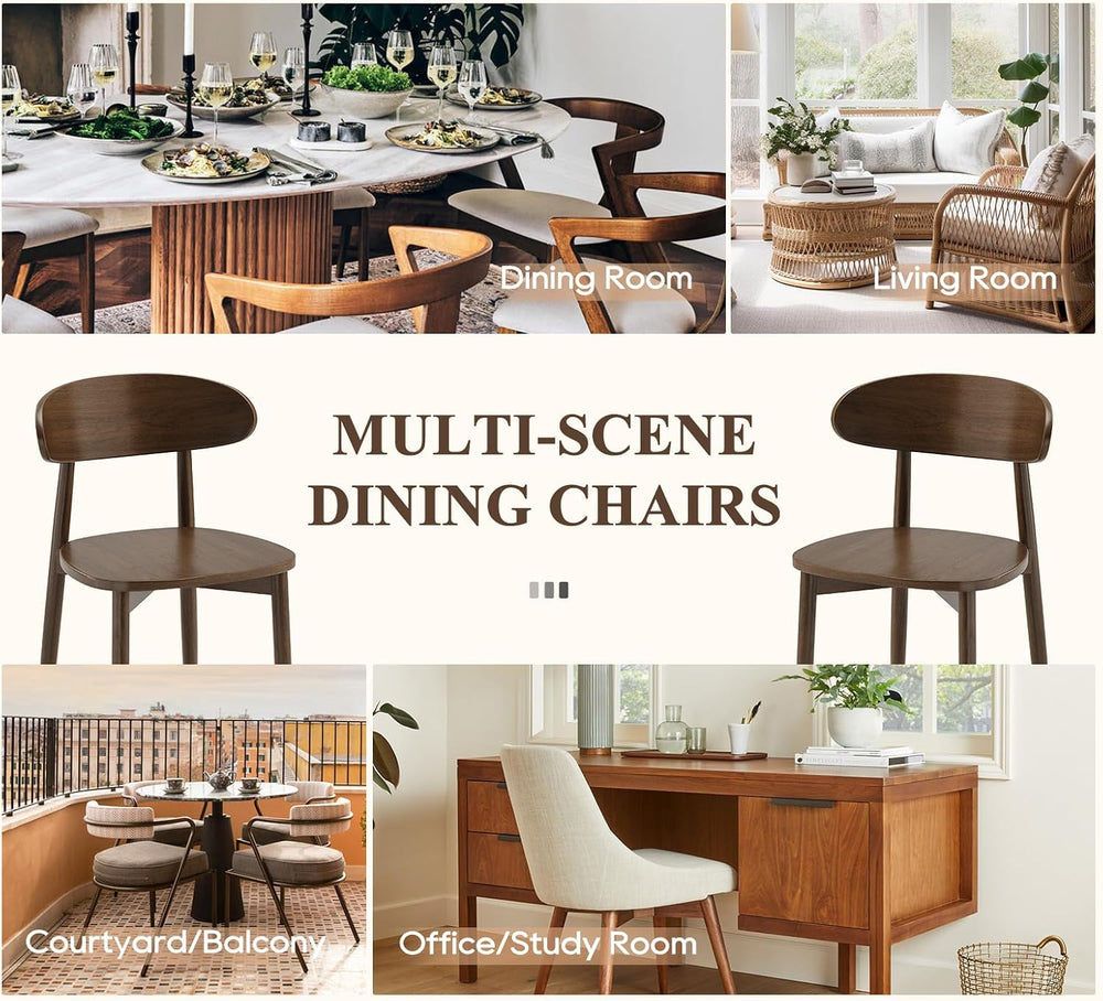 MALOL Wooden Dining Chairs Set of 6, Mid Century Modern Dining Room Chairs, A...