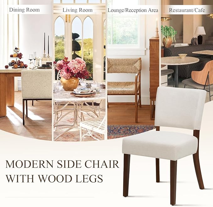 COLAMY Upholstered Dining Chairs Set of 6, Modern Kitchen Chairs with Back, F...