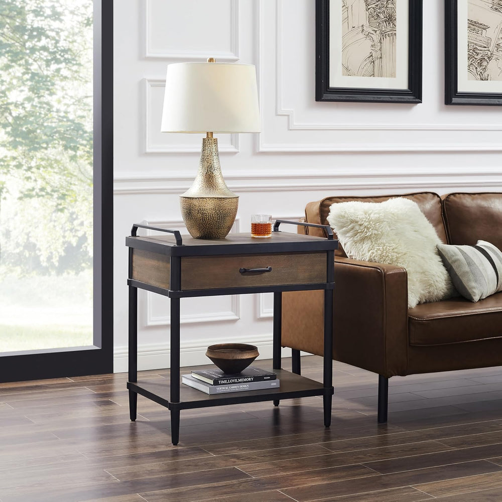 Art Leon Side Table - Mid Century Modern Night Stand, Bedside Table with Wood...