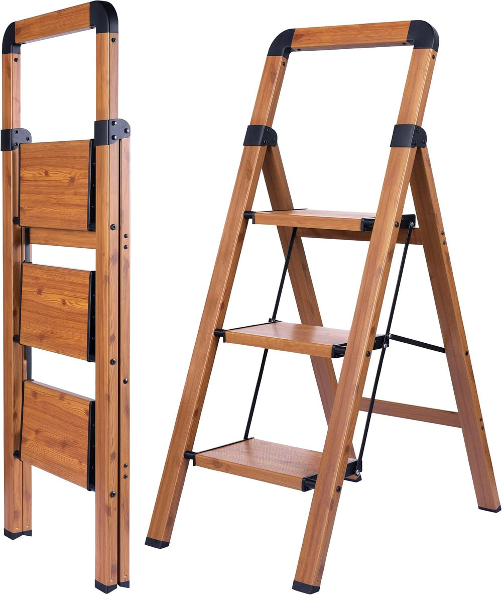 Step Ladder 3-Step Aluminum Folding Ladders