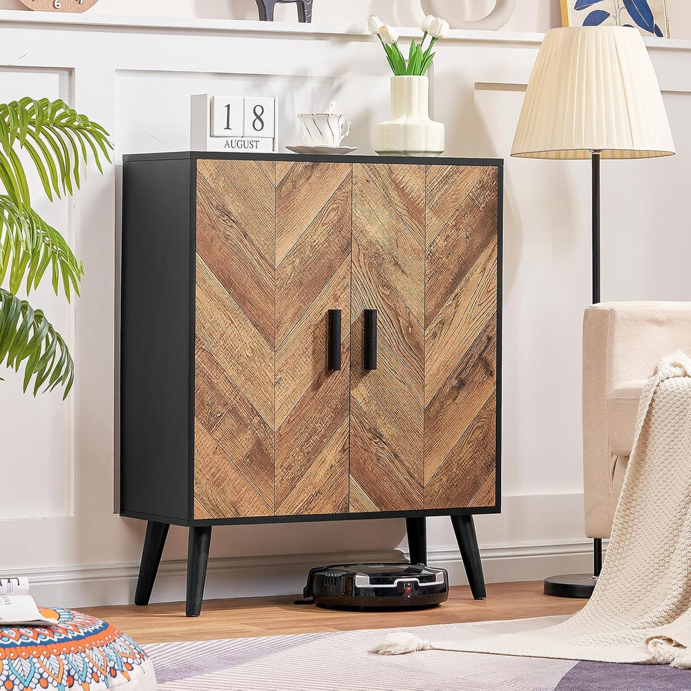 Iwell Storage Cabinet with 2 Shelves & Doors, Sideboard Buffet Cabinet wi...