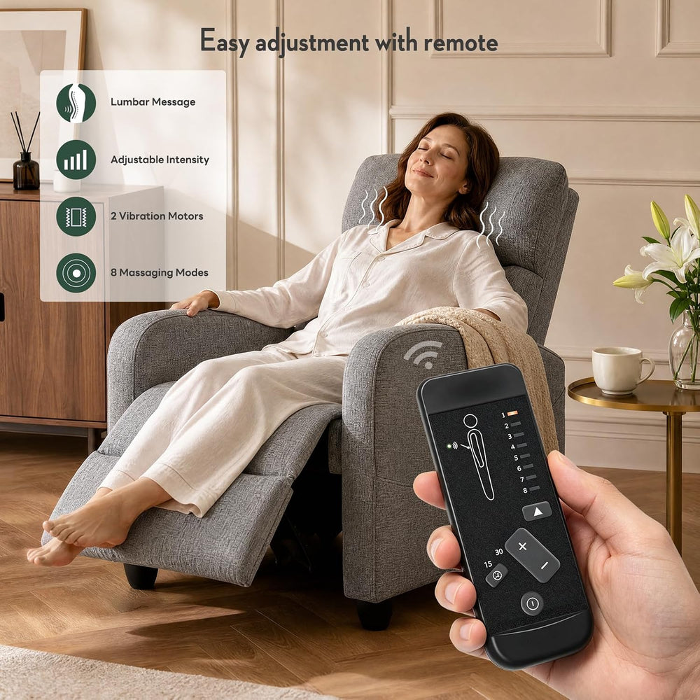 Massage Recliner Chair, Recliner Sofa Fabric for Adults, Recliners Home Theat...