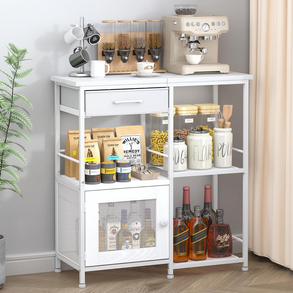 SWTYMIKI Coffee Bar Cabinet for Home - Farmhouse Coffee Stand Station Multi-P...