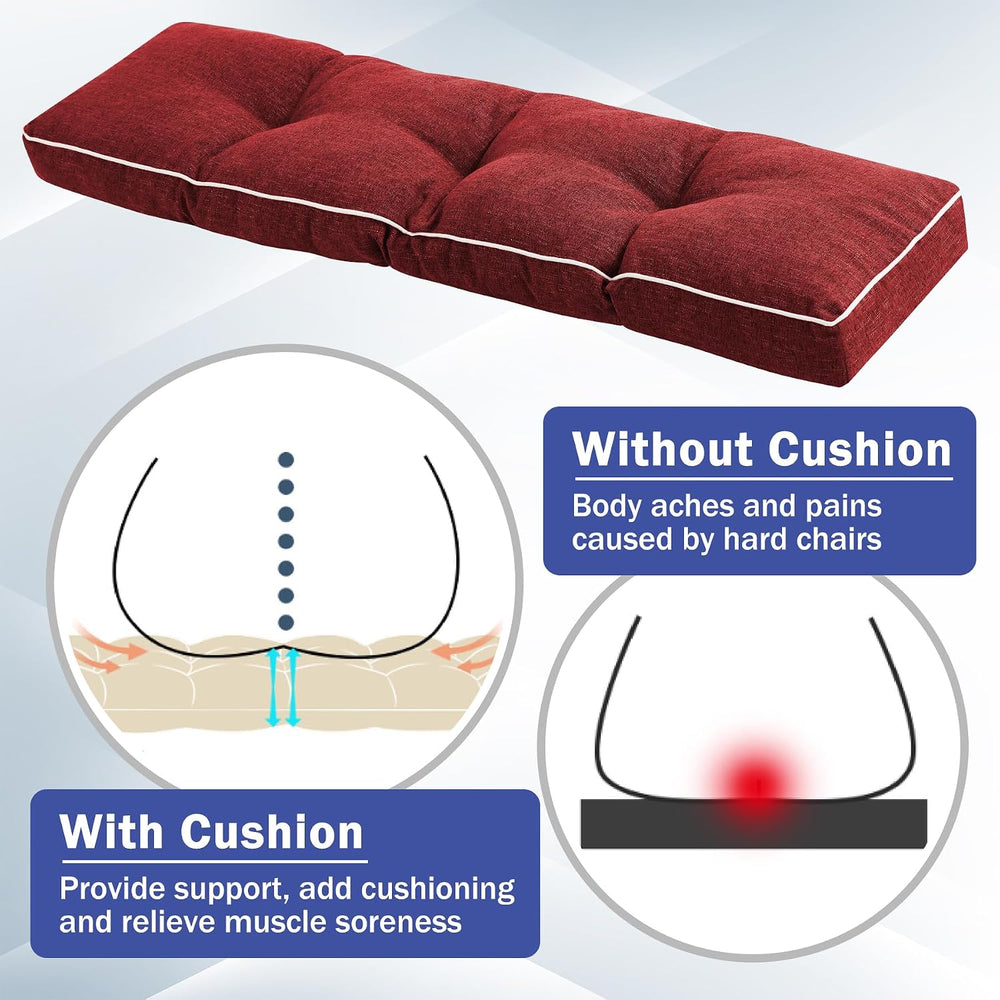 IPYNBAP Bench Cushion, 42 x 16 Inch Patio Furniture Cushions with Durable Tie...