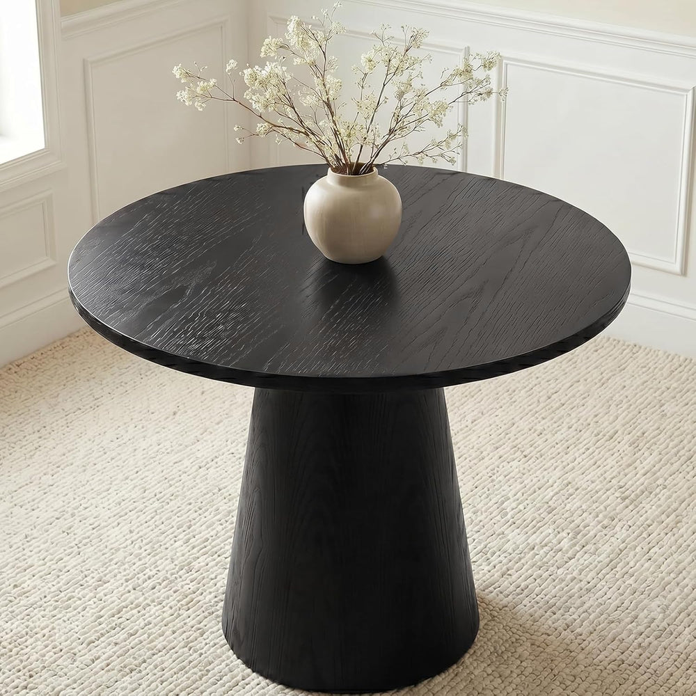 Comfy to go 35" Round Dining Table Wood for 2-3, Modern Farmhouse Kitche...