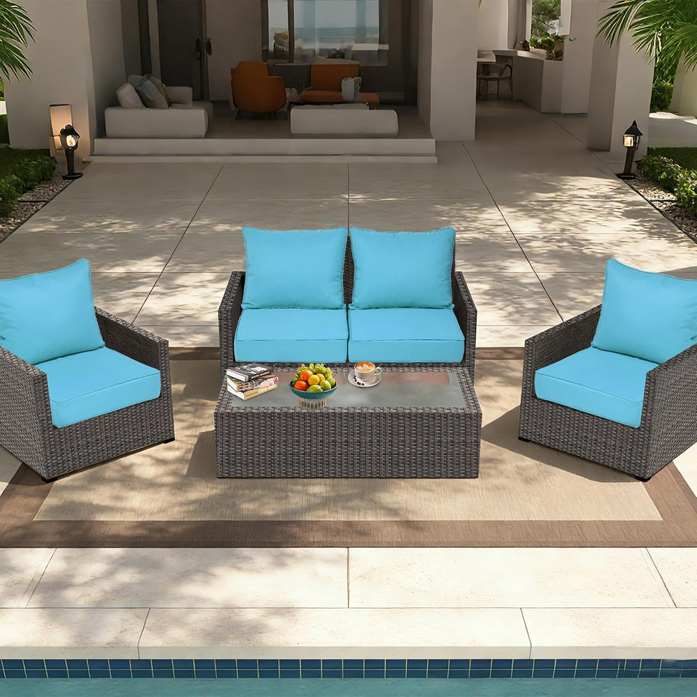 22x22 Outdoor Chair Cushions Set of 2, Waterproof Deep Seat Cushions for Pati...