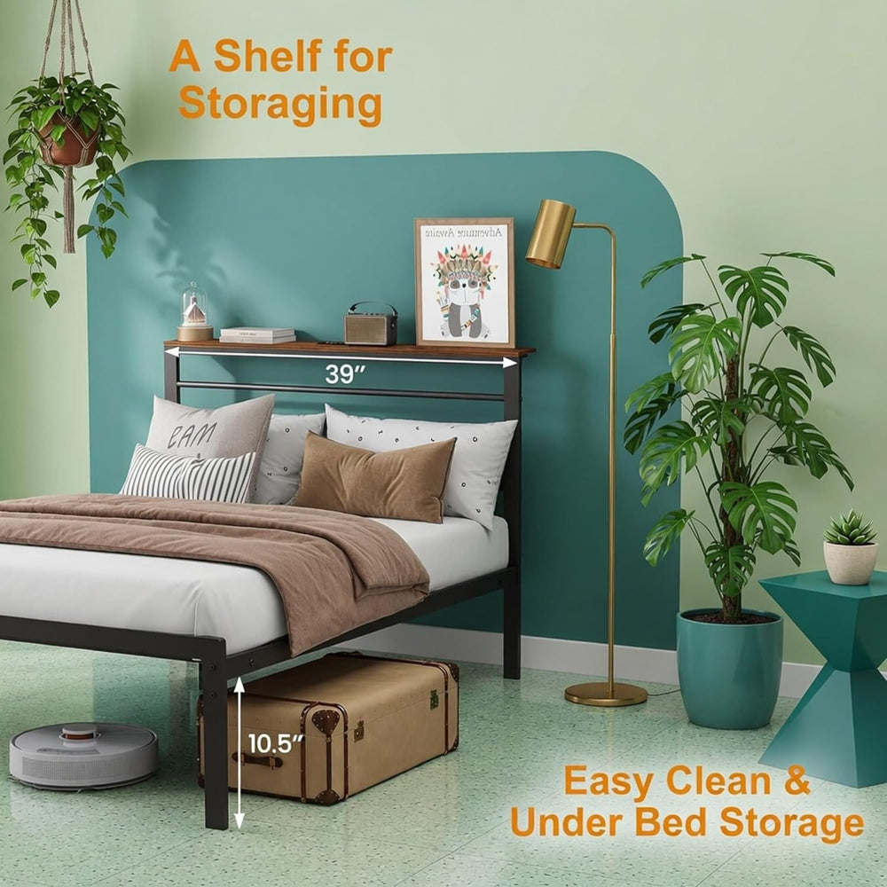 60.4"x84.7" Contemporary Queen Bed Frame, Upholstered Headboard, Bu...