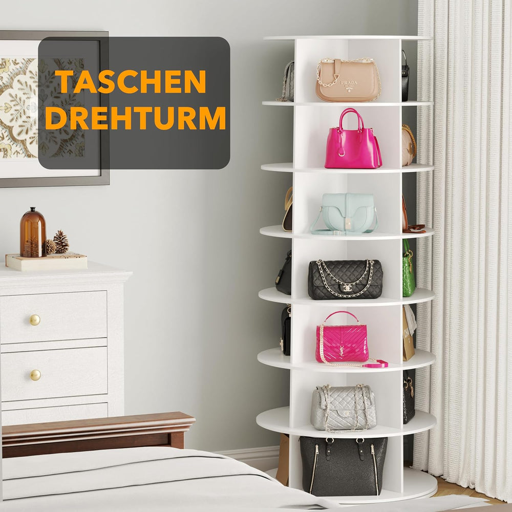 SpaceAid 7 Tier Rotating Shoe Rack Tower, Spinning Shoe Display Lazy Susan, R...