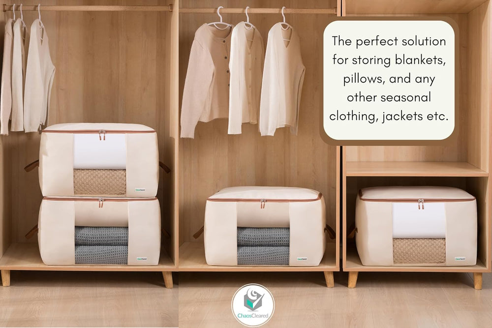 Chaos Cleared Canvas Storage Bags Designer Organizer for Comforters 2 Pack – ...