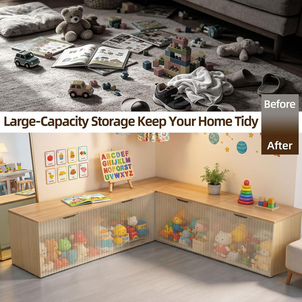 L Shaped Storage Bench, Modular Corner Dining Bench Seating, 63" Breakfa...