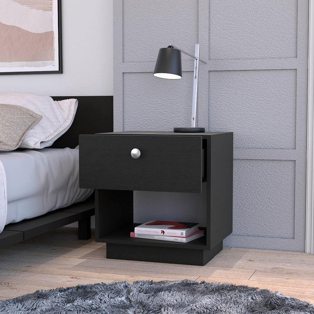 1 Drawer Nightstand, Storage Shelf,for Small Spaces