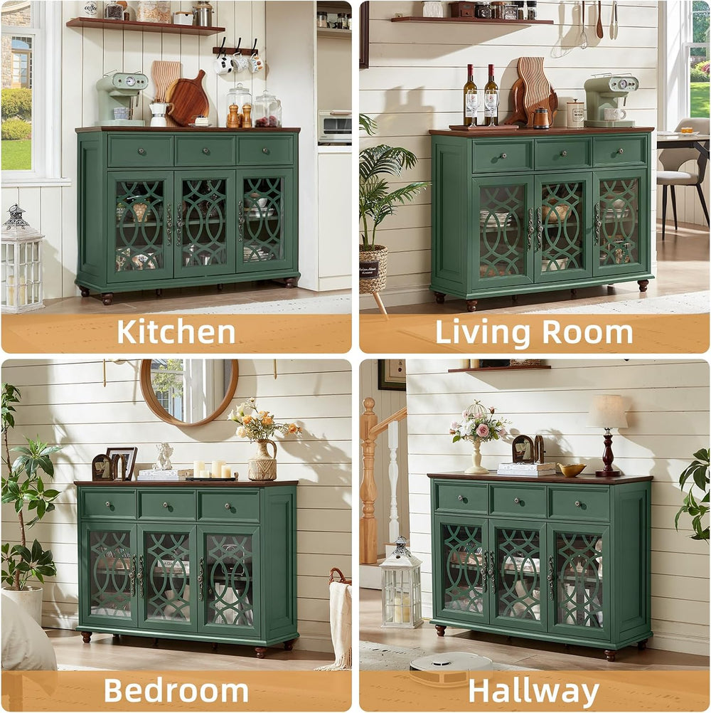 Joaxswe Farmhouse Sideboard Buffet Cabinet with Storage,48" Large Creden...