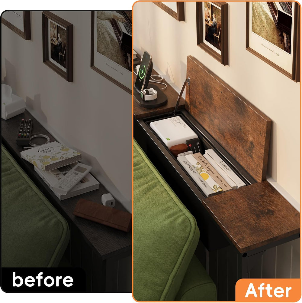 LIFECHOVY Narrow Console Table Behind the Couch with Power Outlets | Adjustab...