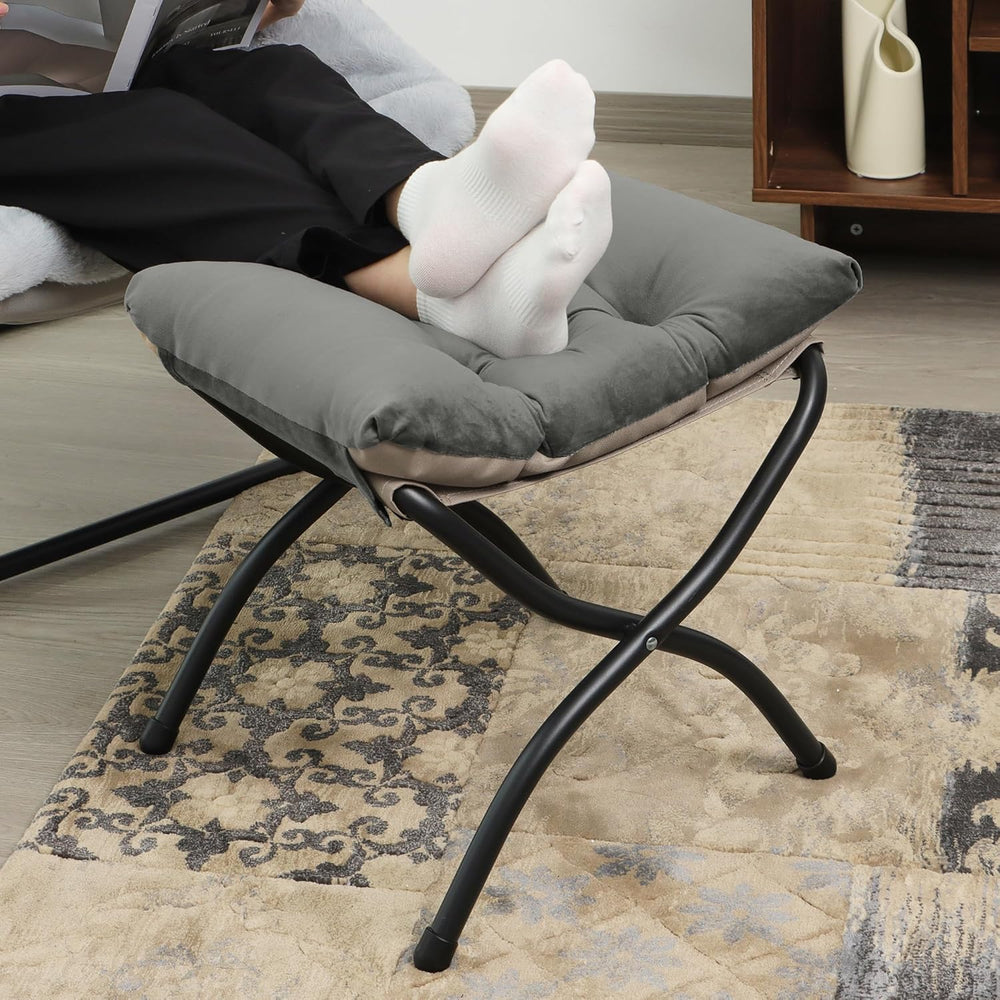 15"(H) Folding Ottoman, Set of 2, Foldable Footrest Stool, Small Foot St...