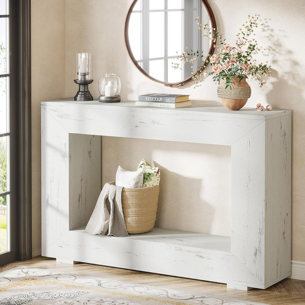 Tribesigns Farmhouse Console Table, 47 Inches Entryway Console Table with Sto...