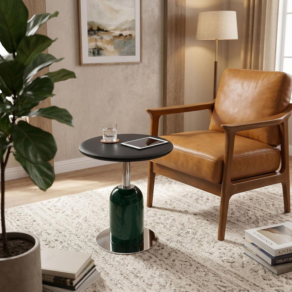 18.9'' Round End Table for Living Room, Modern Accent Side Table with...