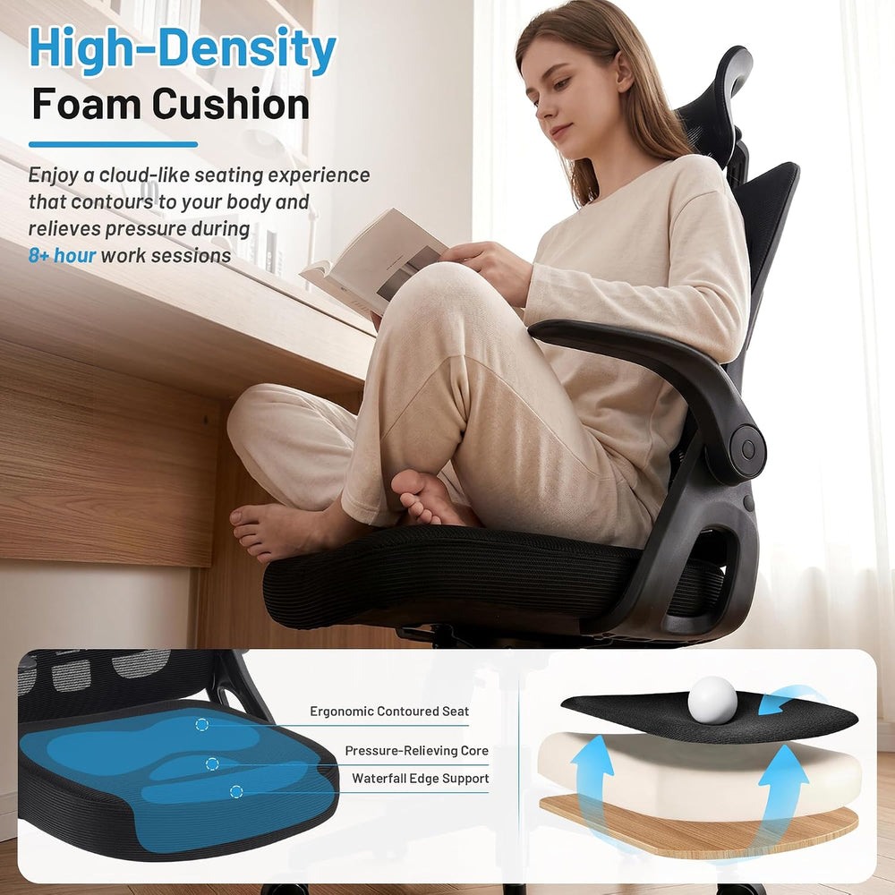 Office Chair Ergonomic Desk Chair with Adjustable Headrest Lumbar Support, Hi...