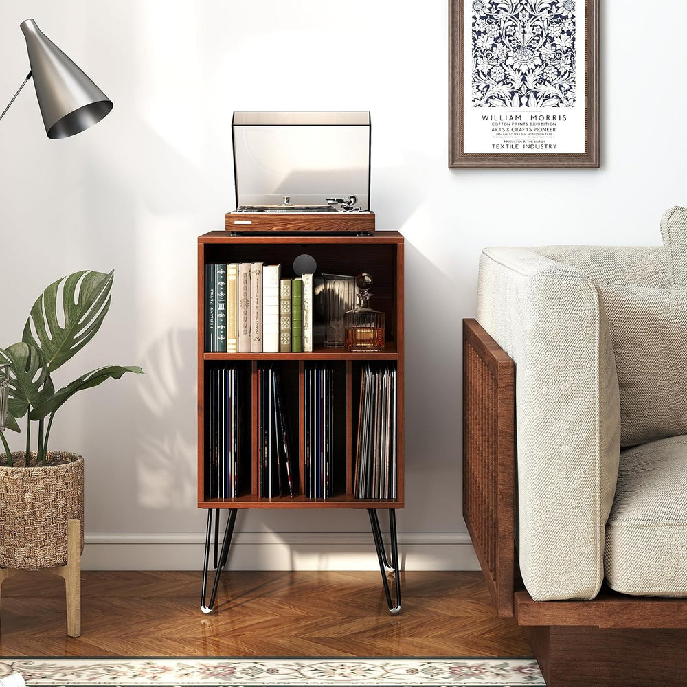 LOKO Record Player Stand with Charging Station, Turntable Stand with Vinyl St...