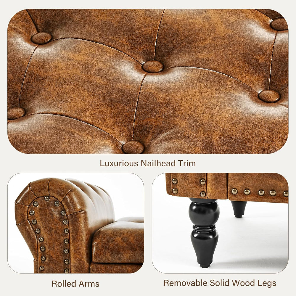 Furnimart Storage Bedroom Bench for End of Bed, Faux Leather Upholstered Stor...