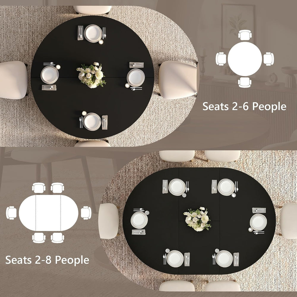 Einhomn 43-59" Extendable Round Dining Table, Kitchen Table for 4-8, Far...