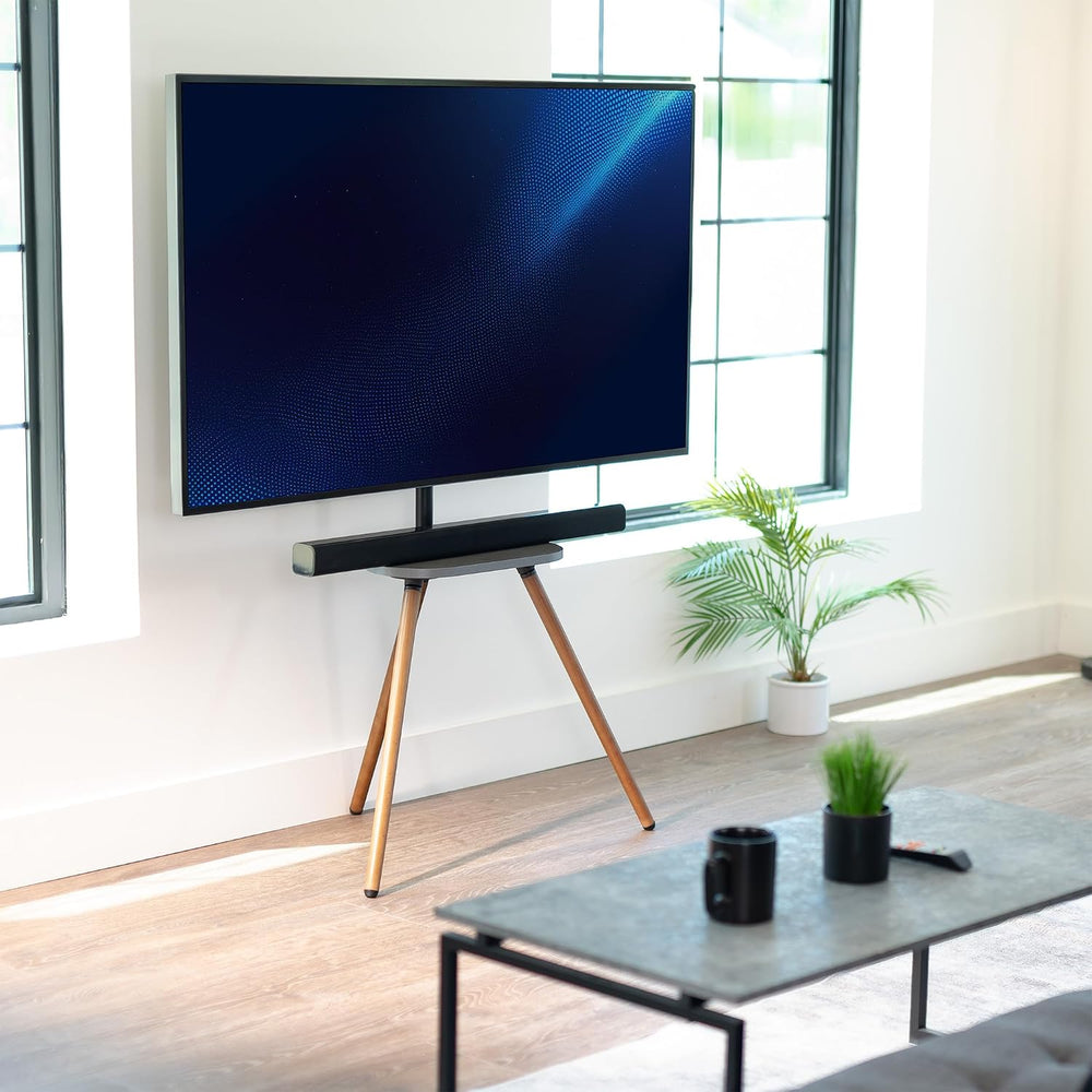 VIVO Easel TV Stand w/Storage Shelf, 43 to 65 inch Screens, STAND-TV65A-S | D...