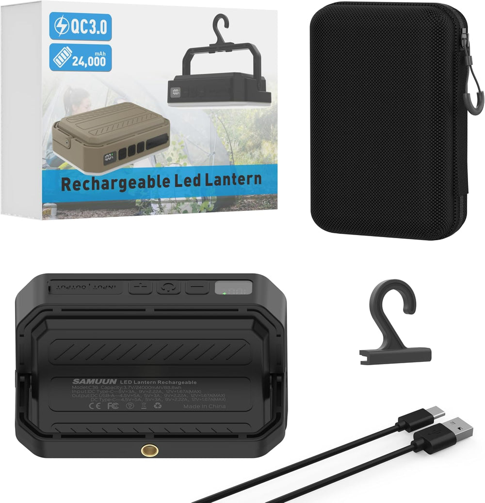 Camping Lights, Camping Lantern Rechargeable 24000mAh 1800LM with QC3.0 22.5W...