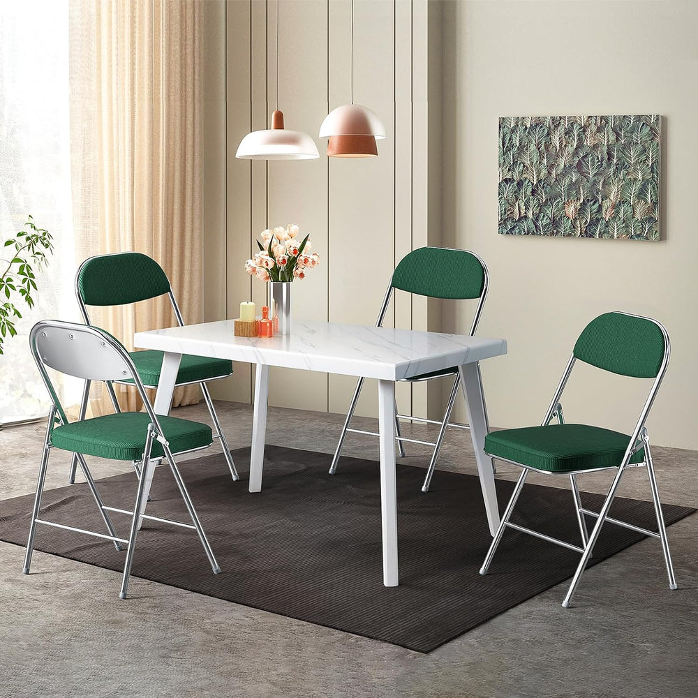 VINGLI Folding Chairs with Padded Seat & Backrest, Metal Frame, Durable C...