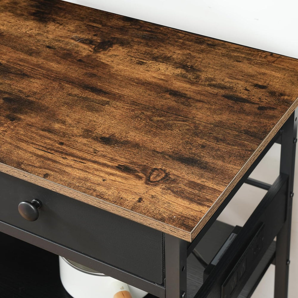 HOOBRO Kitchen Island with Storage, Rolling Island Cart for Kitchen with 2 Dr...