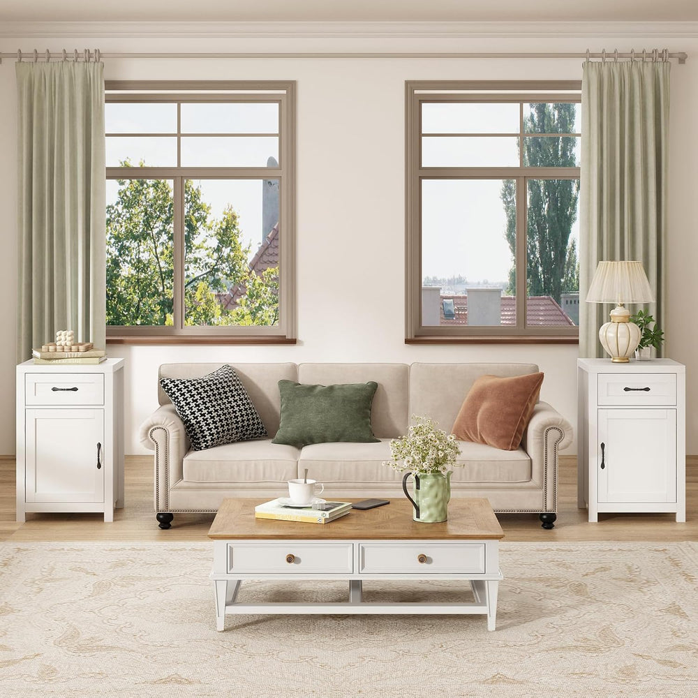 CARPETNAL Night Stand Nightstand with Drawer Storage Bed Side Table End Table...