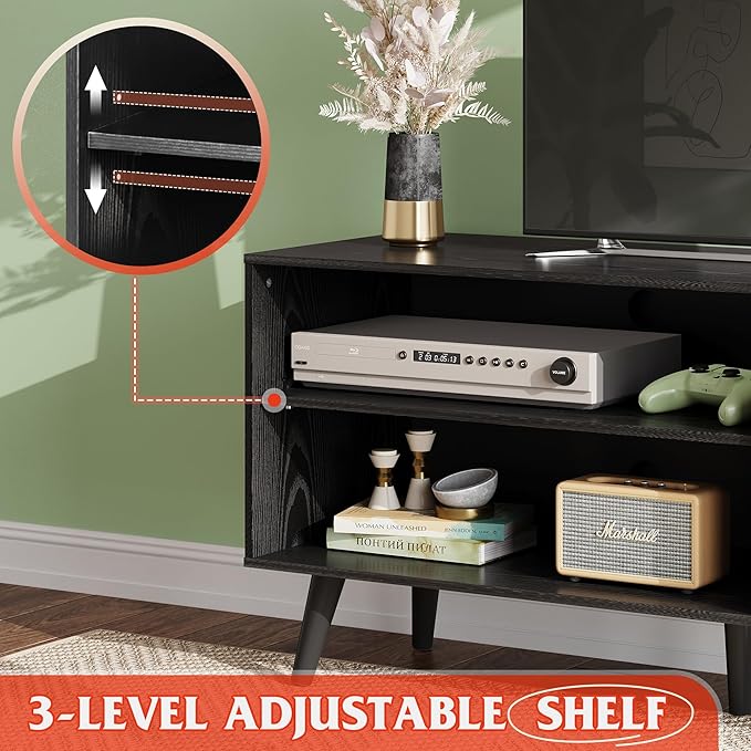 WLIVE TV Stand for 55 Inch TVs, Entertainment Center with Storage Cabinet, Mi...